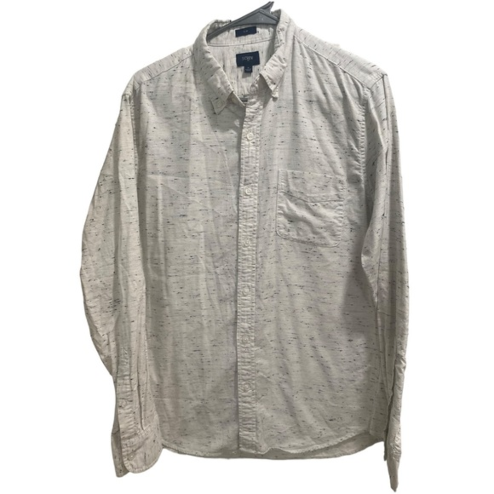 Men’s J.Crew Slim Button Down Long Sleeve size Medium EUC White & Black